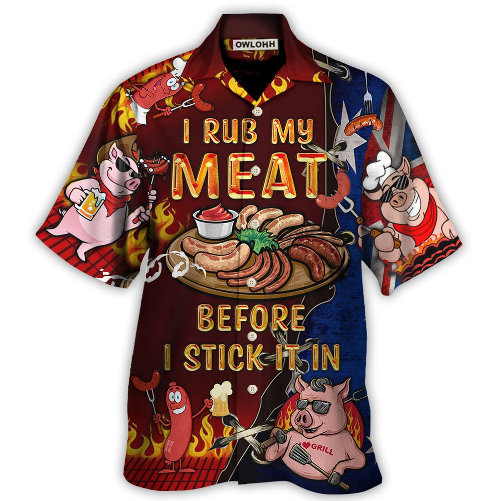 Food I Rub My Meat Australian - Hawaiian Shirt - Owl Ohh for men and women, kids - Owl Ohh