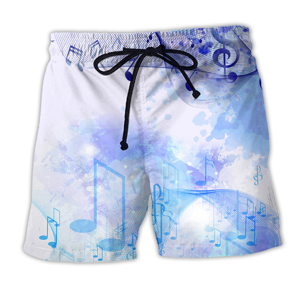 Music Watercolor Music Notes - Beach Short - Owl Ohh - Owl Ohh