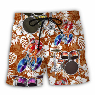 Drum I Like Cycling And Drums - Beach Short - Owl Ohh - Owl Ohh