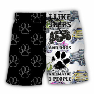Jeeps I Like Jeeps And Dogs - Beach Short - Owl Ohh - Owl Ohh
