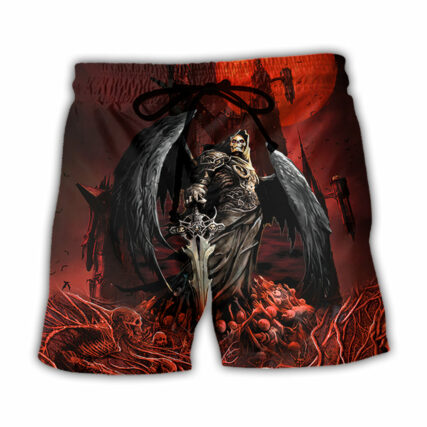 Halloween Skull Dark Blood Night Scary Style - Beach Short - Owl Ohh - Owl Ohh