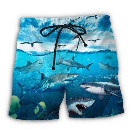 Shark Undersea Darkness Art - Beach Short - Owl Ohh - Owl Ohh