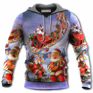 Christmas Santa Claus Funny Art Style - Hoodie - Owl Ohh - Owl Ohh