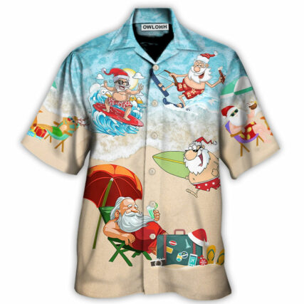 Christmas Santa Play On Beach - Hawaiian Shirt - Owl Ohh - Owl Ohh