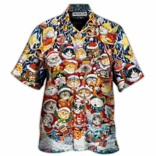 Christmas Cat Funny Happiness - Hawaiian Shirt - Owl Ohh - Owl Ohh