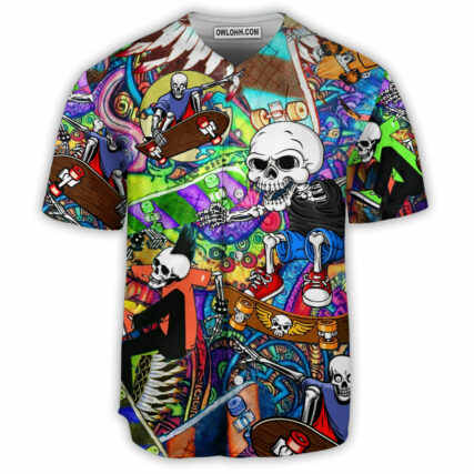 Skull Amazing Skateboarding - Baseball Jersey - Owl Ohh - Owl Ohh