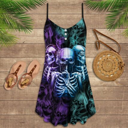 Skull Neither Hear Nor See - Summer Dress - Owl Ohh - Owl Ohh