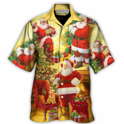 Christmas Santa Claus Story Happy Xmas Art Style - Hawaiian Shirt - Owl Ohh - Owl Ohh