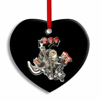 Hot Rod Christmas Merry Xmas To You - Heart Ornament - Owl Ohh - Owl Ohh