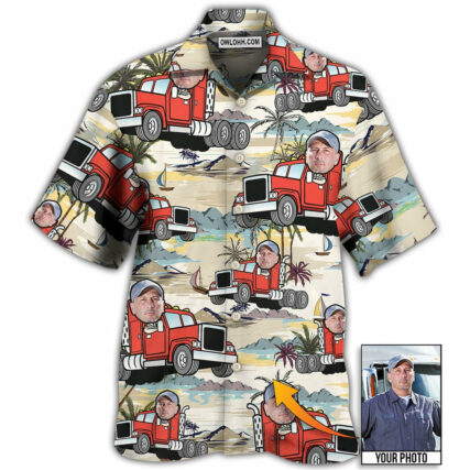 Truck Driver Tropical Beach Custom Photo - Hawaiian Shirt - Owl Ohh - Owl Ohh