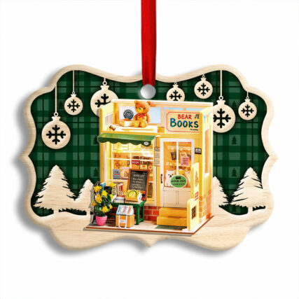 Bookstore Christmas Book Lover Snowflower - Horizonal Ornament - Owl Ohh - Owl Ohh