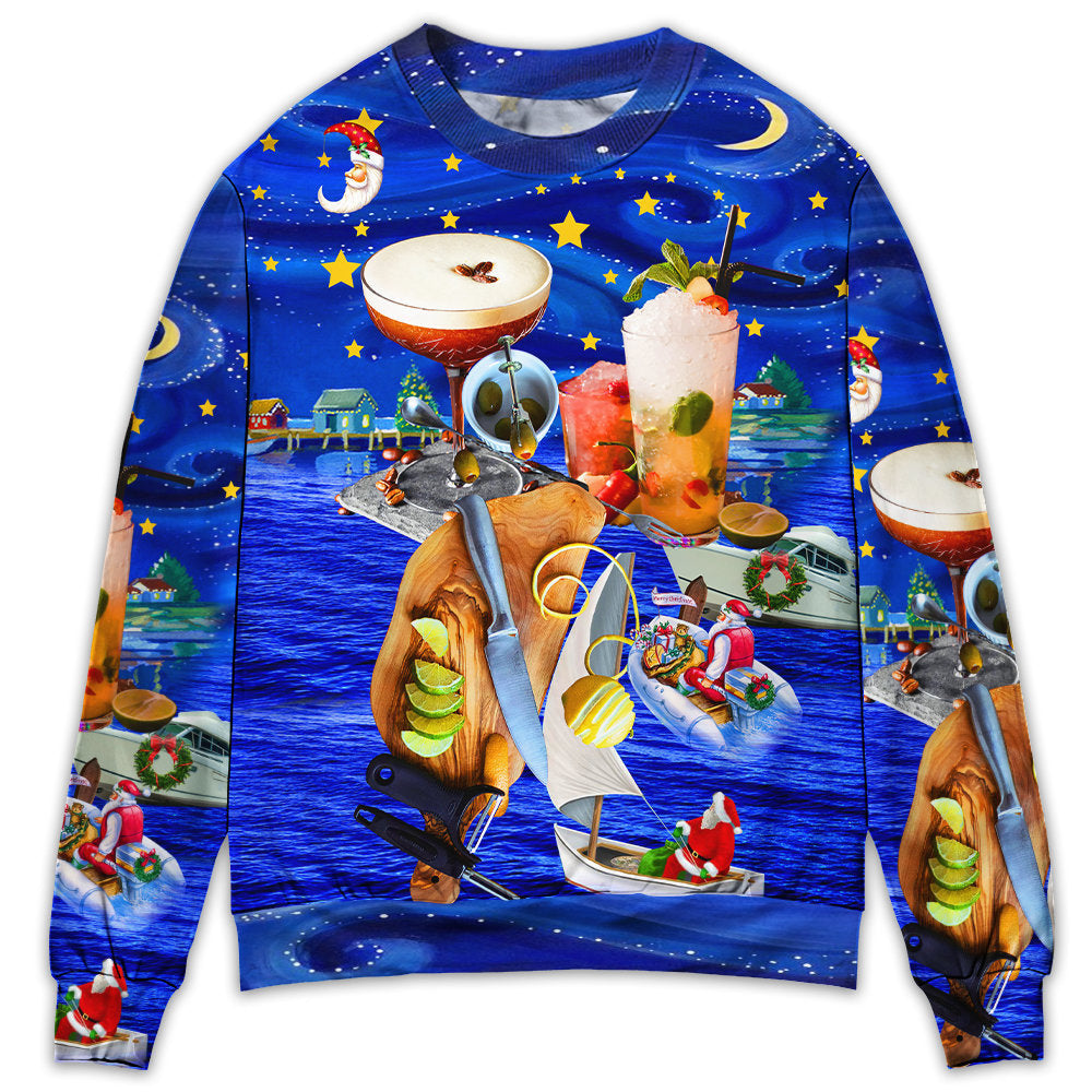 Cocktail Christmas Merry Christmas - Sweater - Ugly Christmas Sweaters - Owl Ohh - Owl Ohh