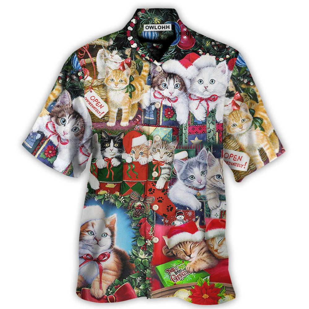 Cat Christmas Tree Merry Xmas - Hawaiian Shirt - Owl Ohh - Owl Ohh