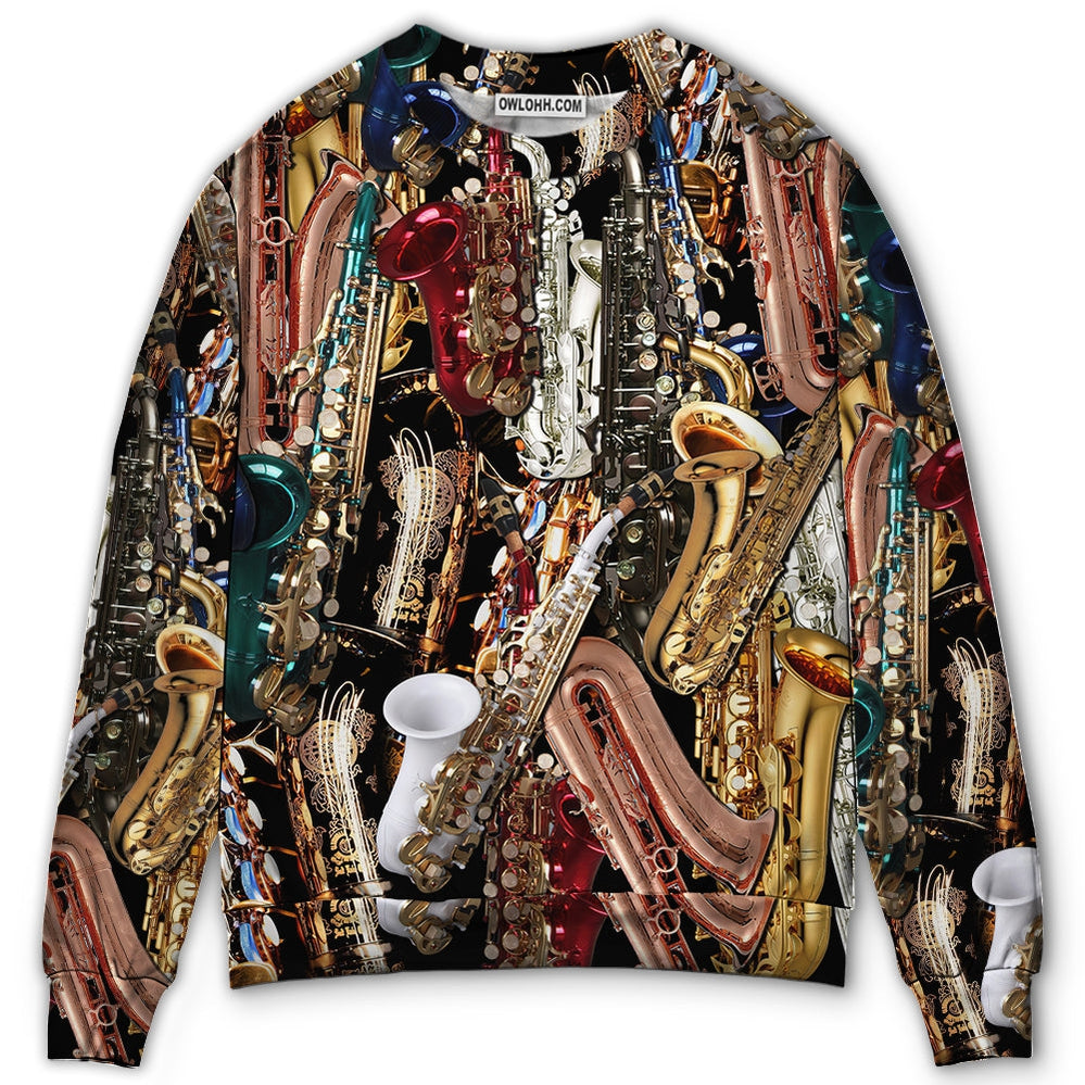 Saxophone I Don't Need Therapy I Just Need Saxophone - Sweater - Ugly Christmas Sweaters - Owl Ohh - Owl Ohh