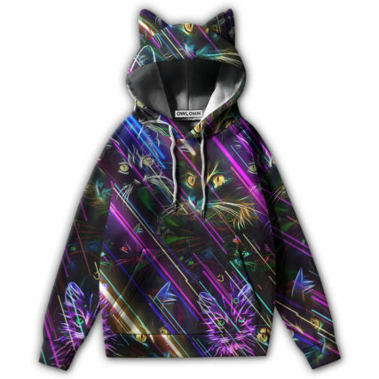 Cat Neon Light Style - Ears Hoodie - Owl Ohh - Owl Ohh