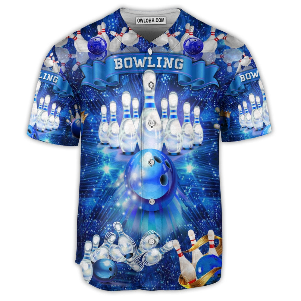 Bowling Is The Best Part Of My Day Blue - Baseball Jersey - Owl Ohh - Owl Ohh