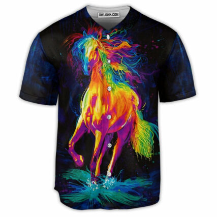 Horse Flame Art Style - Baseball Jersey - Owl Ohh - Owl Ohh