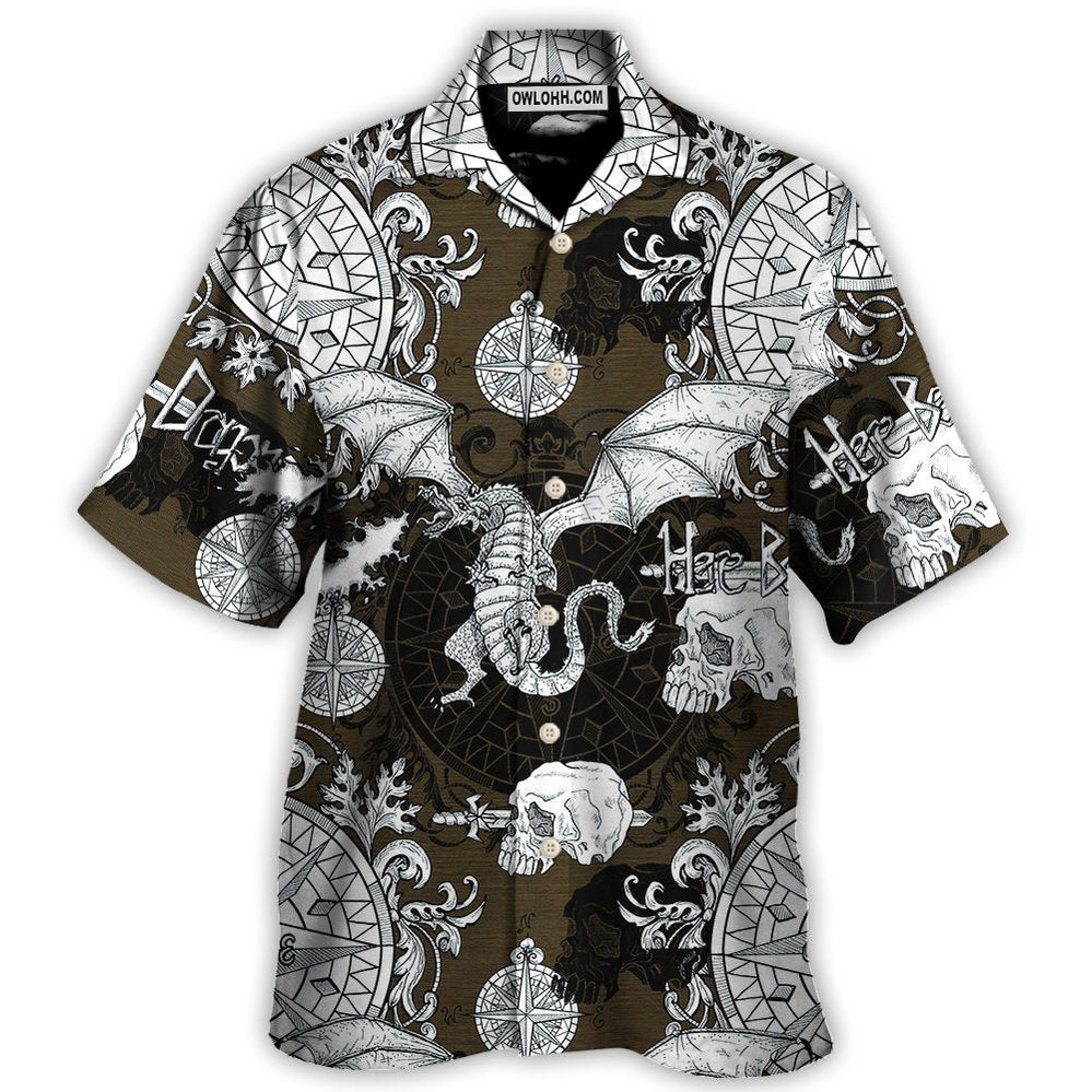 Dragon Flying With Skull Gothic Style - Hawaiian Shirt - Owl Ohh - Owl Ohh