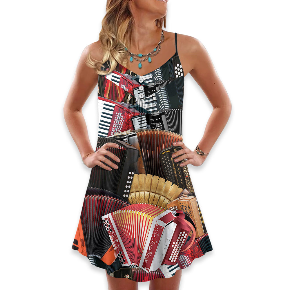 Accordion A Gentleman Is Someone Who Can Play The Accordion - V-neck Sleeveless Cami Dress - Owl Ohh - Owl Ohh