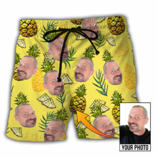 Face Custom Photo Aloha Pineapple - Beach Short - Owl Ohh - Owl Ohh