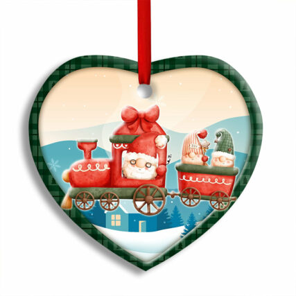 Christmas Santa Is Coming Xmas Lover - Heart Ornament - Owl Ohh - Owl Ohh