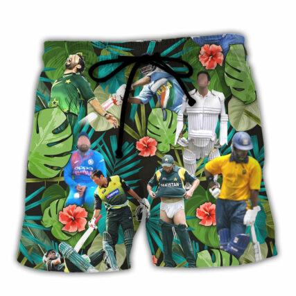 Cricket Sport Funny Play Amazing Tropical Art - Beach Short - Owl Ohh - Owl Ohh