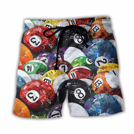 Billiard Balls Playing Pool - Beach Short - Owl Ohh - Owl Ohh