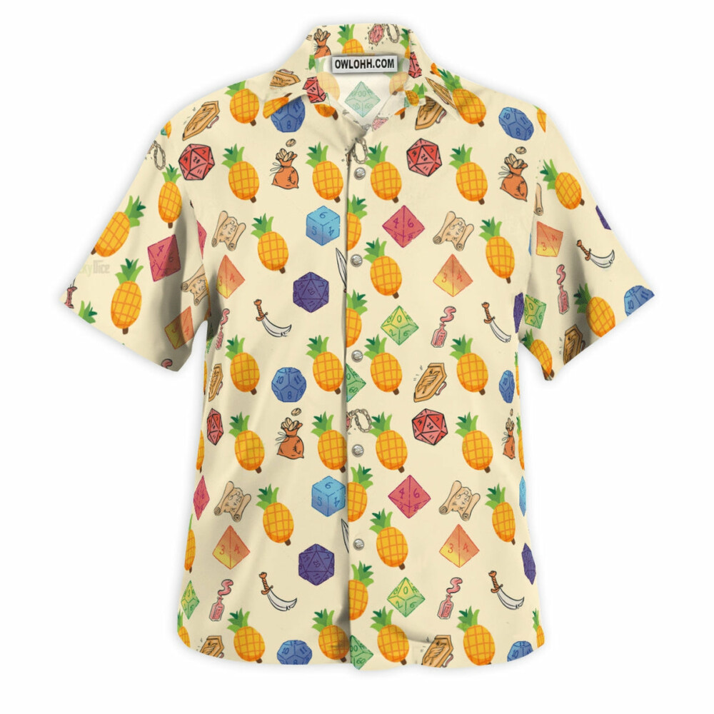 DnD Monsters Pineapple Diamond Pattern - Hawaiian Shirt - Owl Ohh - Owl Ohh