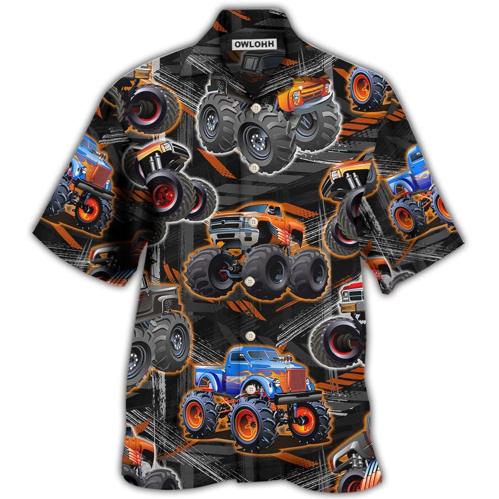 Monster Truck Racing Art - Hawaiian Shirt - Owl Ohh - Owl Ohh