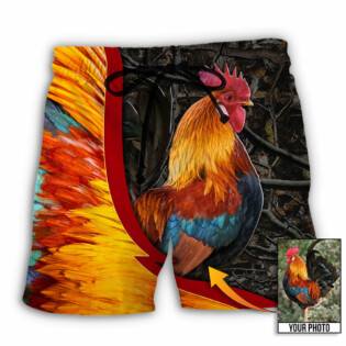 Chicken Rooster Beautiful Style Custom Photo - Beach Short - Owl Ohh - Owl Ohh