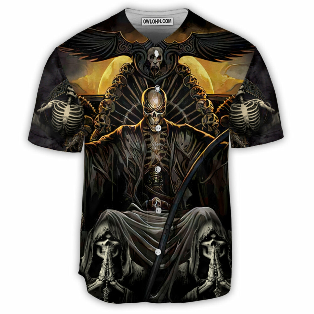 Skull Grim Reaper Dark - Baseball Jersey - Owl Ohh - Owl Ohh
