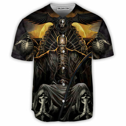 Skull Grim Reaper Dark - Baseball Jersey - Owl Ohh - Owl Ohh