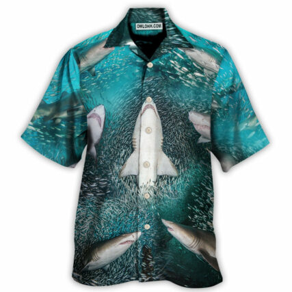 Shark's Buffet -Thousands Of Sardines - Hawaiian Shirt - Owl Ohh for men and women, kids - Owl Ohh