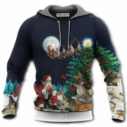 Christmas Santa Giving Christmas For Everyone Christmas Night - Hoodie - Owl Ohh - Owl Ohh