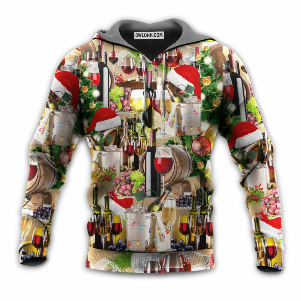 Christmas Wine For A Christmas Night - Hoodie - Owl Ohh - Owl Ohh
