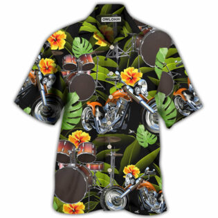 Drum Motorcycles I Like Motorcycles And Drums - Hawaiian Shirt - Owl Ohh - Owl Ohh