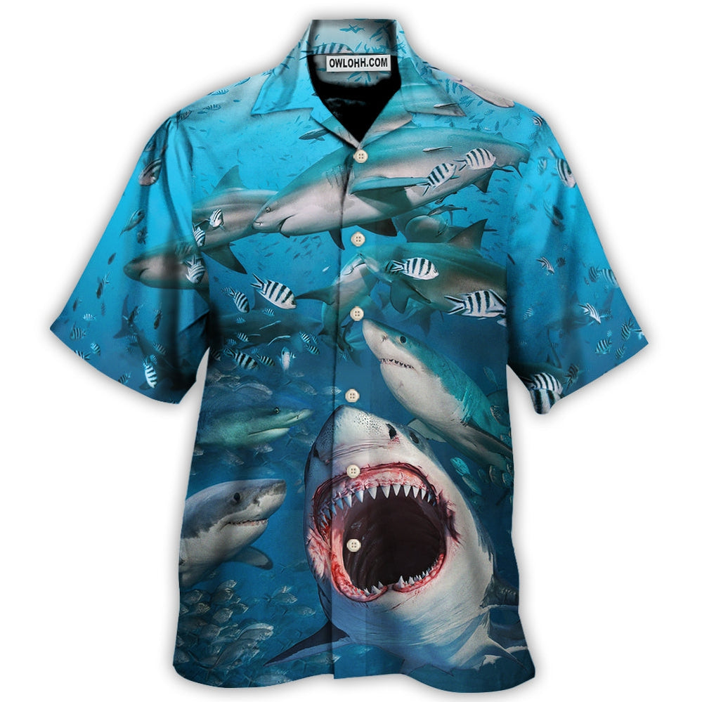 Shark That Hunt in Packs - Hawaiian Shirt - Owl Ohh for men and women, kids - Owl Ohh