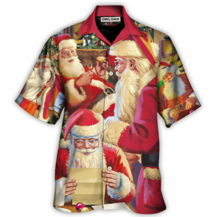 Christmas Santa Claus Story Happy Xmas Art Style - Hawaiian Shirt - Owl Ohh - Owl Ohh