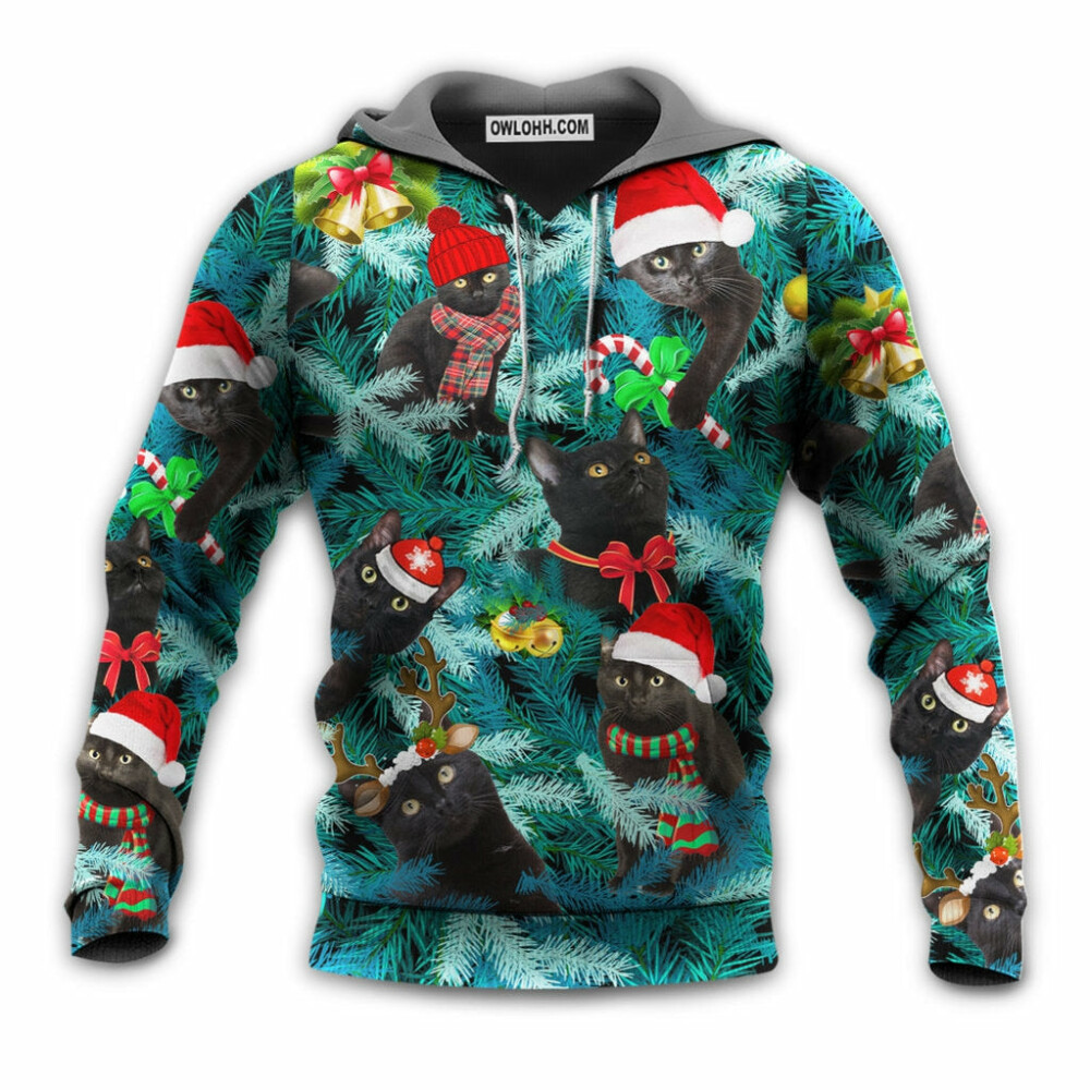 Christmas Black Cat Is It Jolly Enough Black Cat - Hoodie - Owl Ohh - Owl Ohh