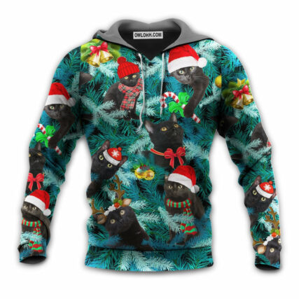 Christmas Black Cat Is It Jolly Enough Black Cat - Hoodie - Owl Ohh - Owl Ohh