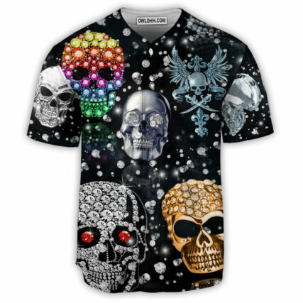 Skull Shiny Diamond - Baseball Jersey - Owl Ohh - Owl Ohh