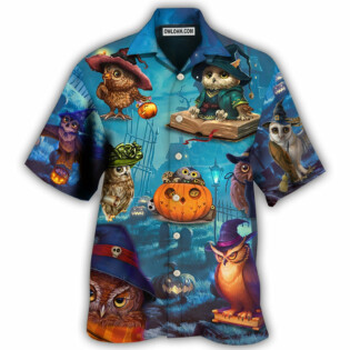 Halloween Owl Witch Sky Night - Hawaiian Shirt - Owl Ohh - Owl Ohh