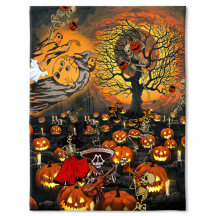 Skull Halloween Skull Darkness - Flannel Blanket - Owl Ohh - Owl Ohh
