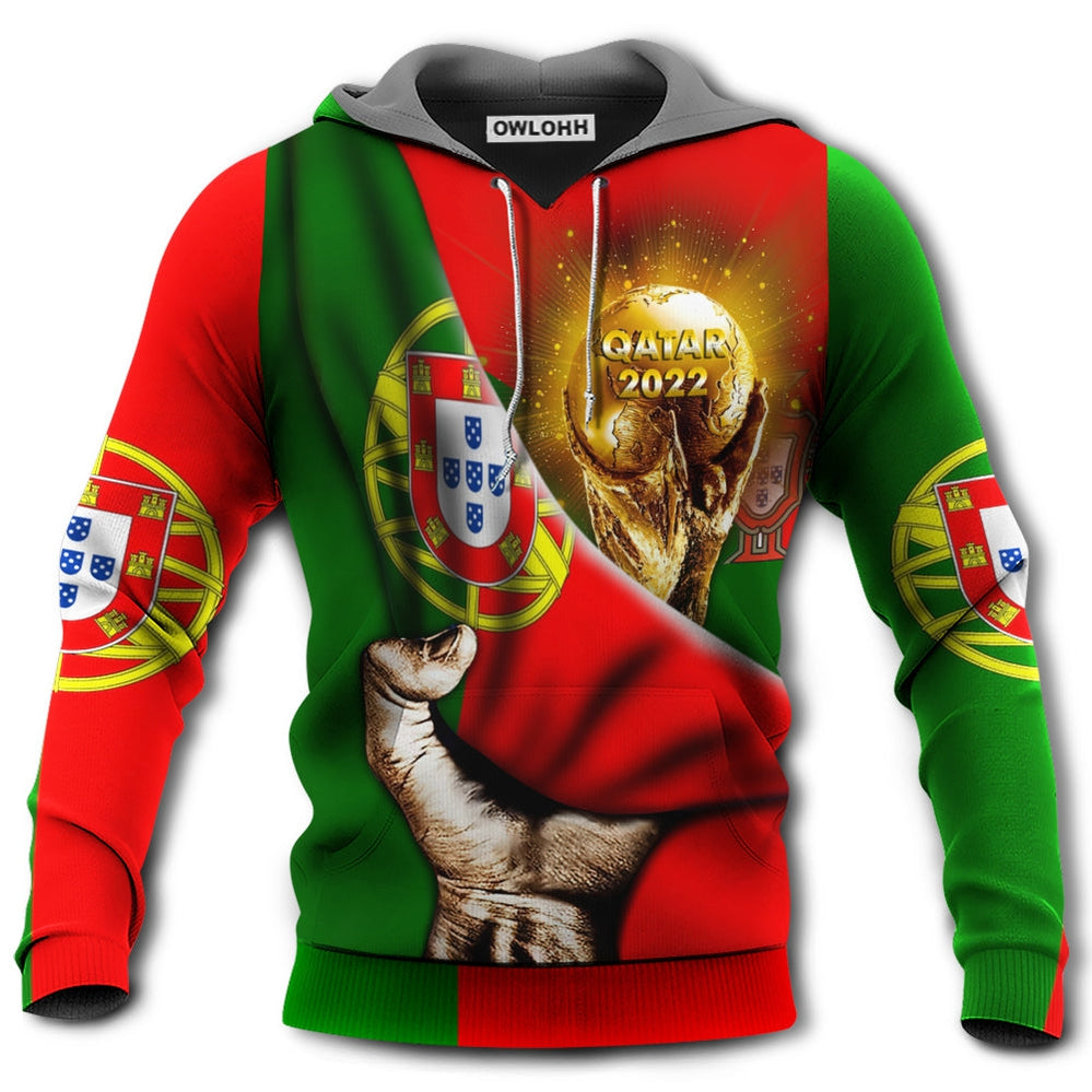 World Cup Qatar 2022 Portugal Will Be The Champion Flag Vintage - Hoodie - Owl Ohh - Owl Ohh