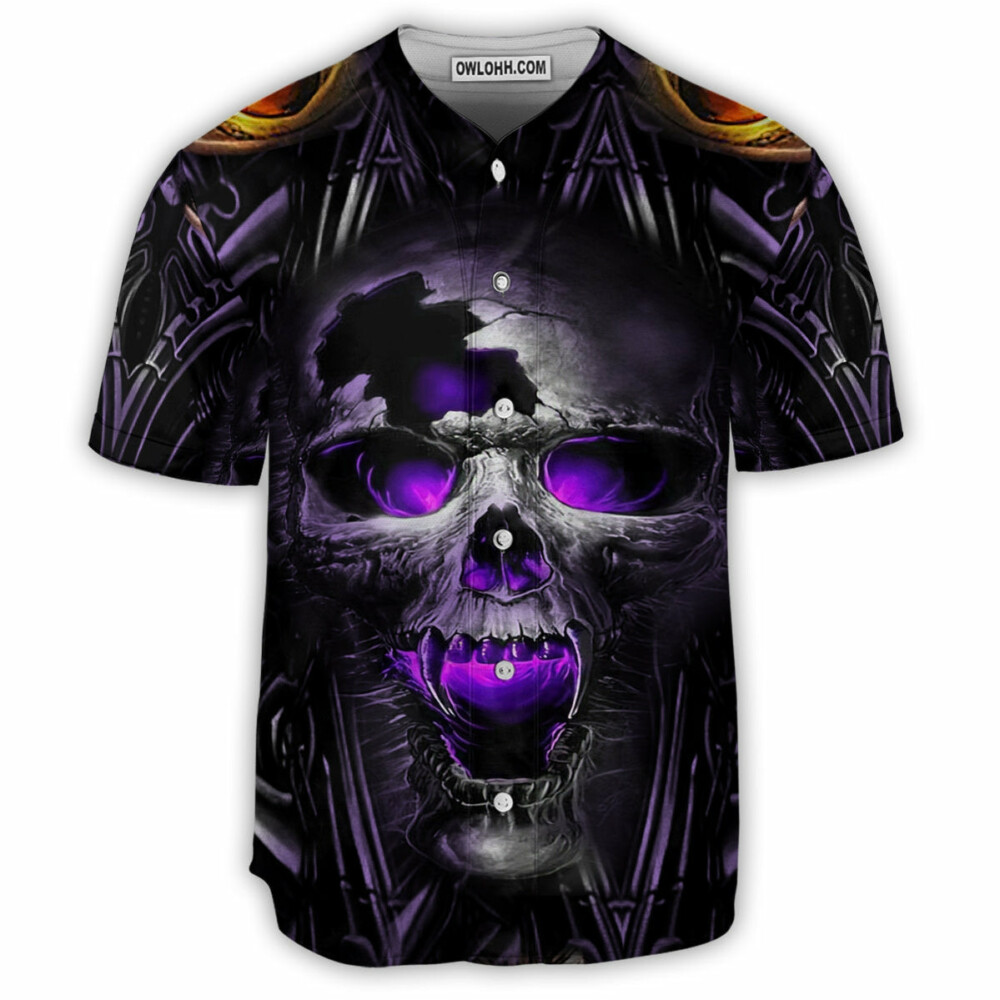 Skull Hello Darkness Smile - Baseball Jersey - Owl Ohh - Owl Ohh