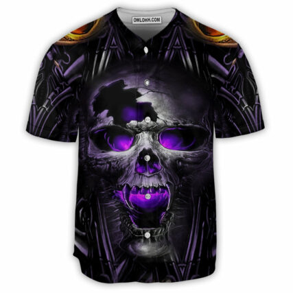Skull Hello Darkness Smile - Baseball Jersey - Owl Ohh - Owl Ohh