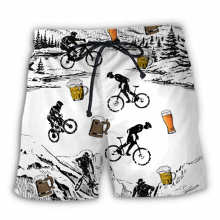 Beer I Like Beer And Moutain Bikes - Beach Short - Owl Ohh - Owl Ohh