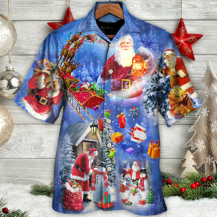 Christmas Merry Xmas Santa Claus Is Coming To Town - Hawaiian Shirt - Owl Ohh - Owl Ohh