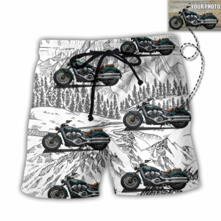 Motorcycle My Sweet Lover Custom Photo - Beach Short - Owl Ohh - Owl Ohh