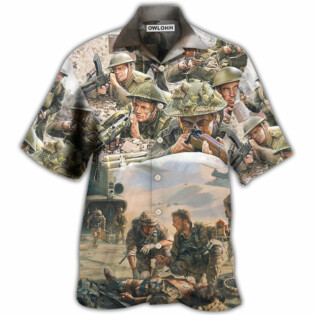 Veteran War Painting Fighting Together - Hawaiian Shirt - Owl Ohh - Owl Ohh